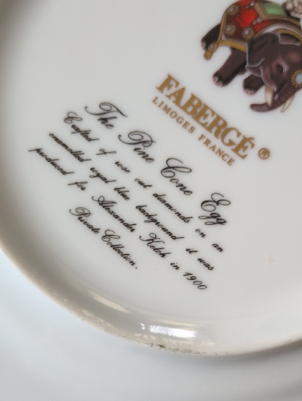 FABERGE I Limoges French Imperial Egg Collection Pinecone Pattern Salad Plate - Picture 10 of 14